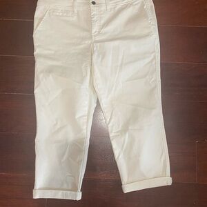 Market & Spruce women’s cuffed pant/capri size 14 creamy white